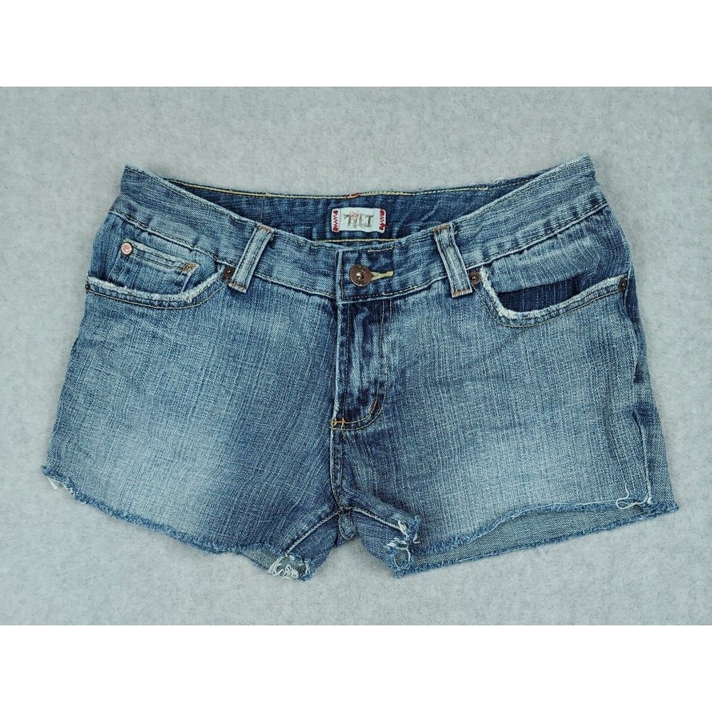 Tilt Juniors Denim Shorts Size 5 28X2 Raw Hem Huntington Flare Medium